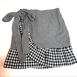 Black And White Gingham Skirt